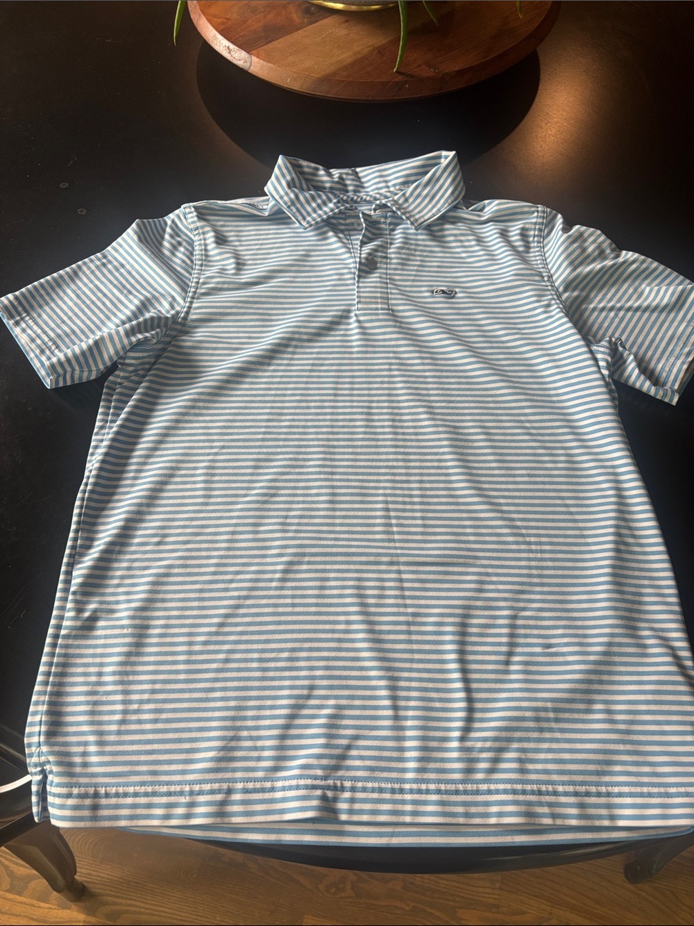 Vineyard Vines Light Blue & White Striped Polo